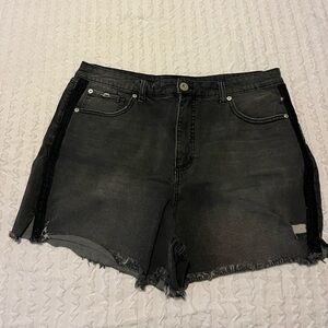INC International Concepts Distressed Black Jean Shorts
